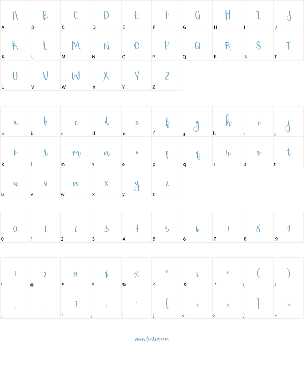 Shorthalt Font Character